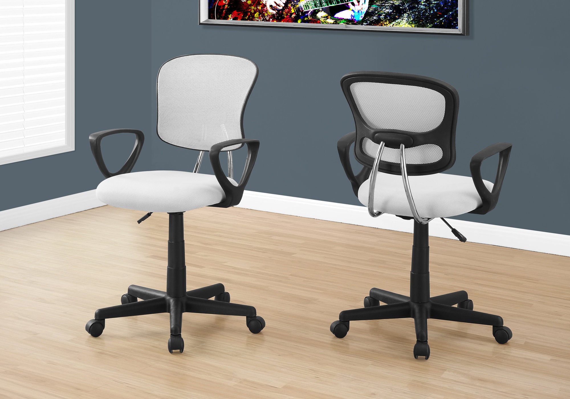 CHAISE DE BUREAU - MAILLE BLANCHE JUVENILE / MULTI-POSITIONS 