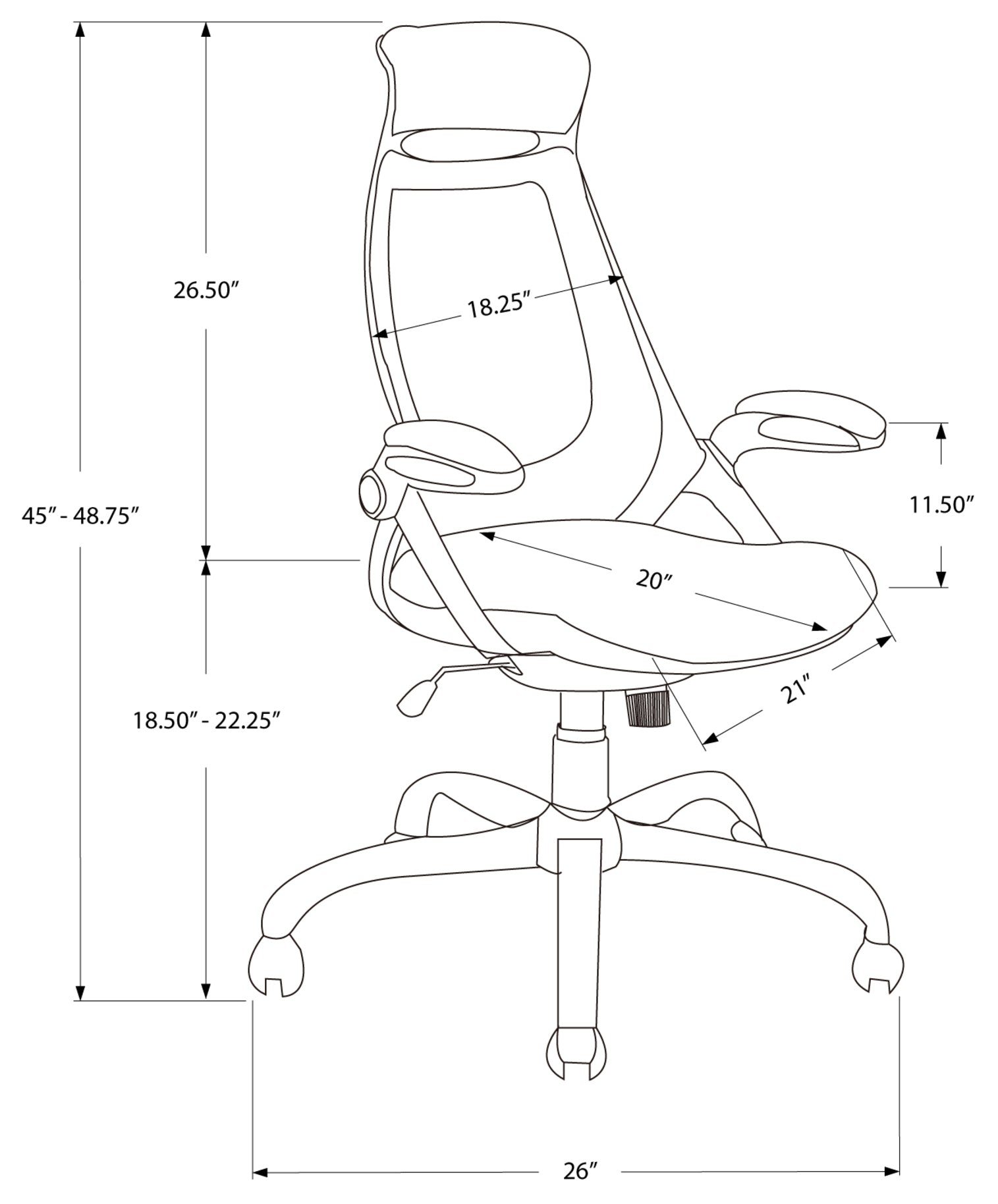 CHAISE DE BUREAU - BLANC / MESH GRIS / DOSSIER HAUT CHROME EXEC 