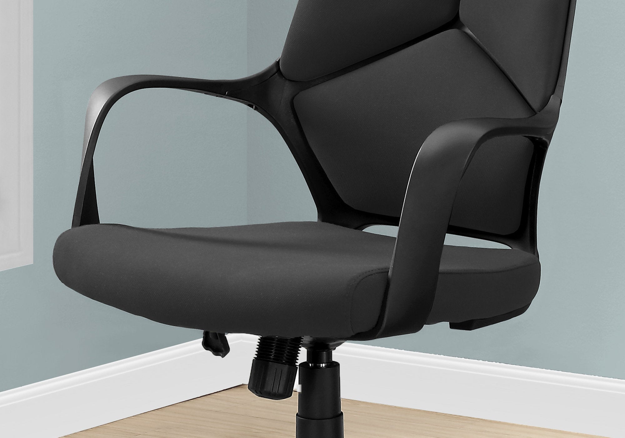 CHAISE DE BUREAU - NOIR / TISSU NOIR / DOSSIER HAUT EXÉCUTIF 
