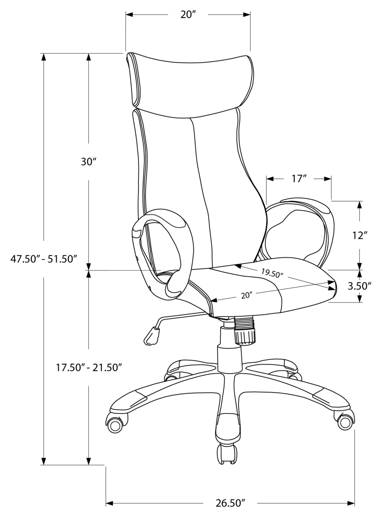 CHAISE DE BUREAU - SIMILI-CUIR MARRON / DOSSIER HAUT EXECUTIVE 