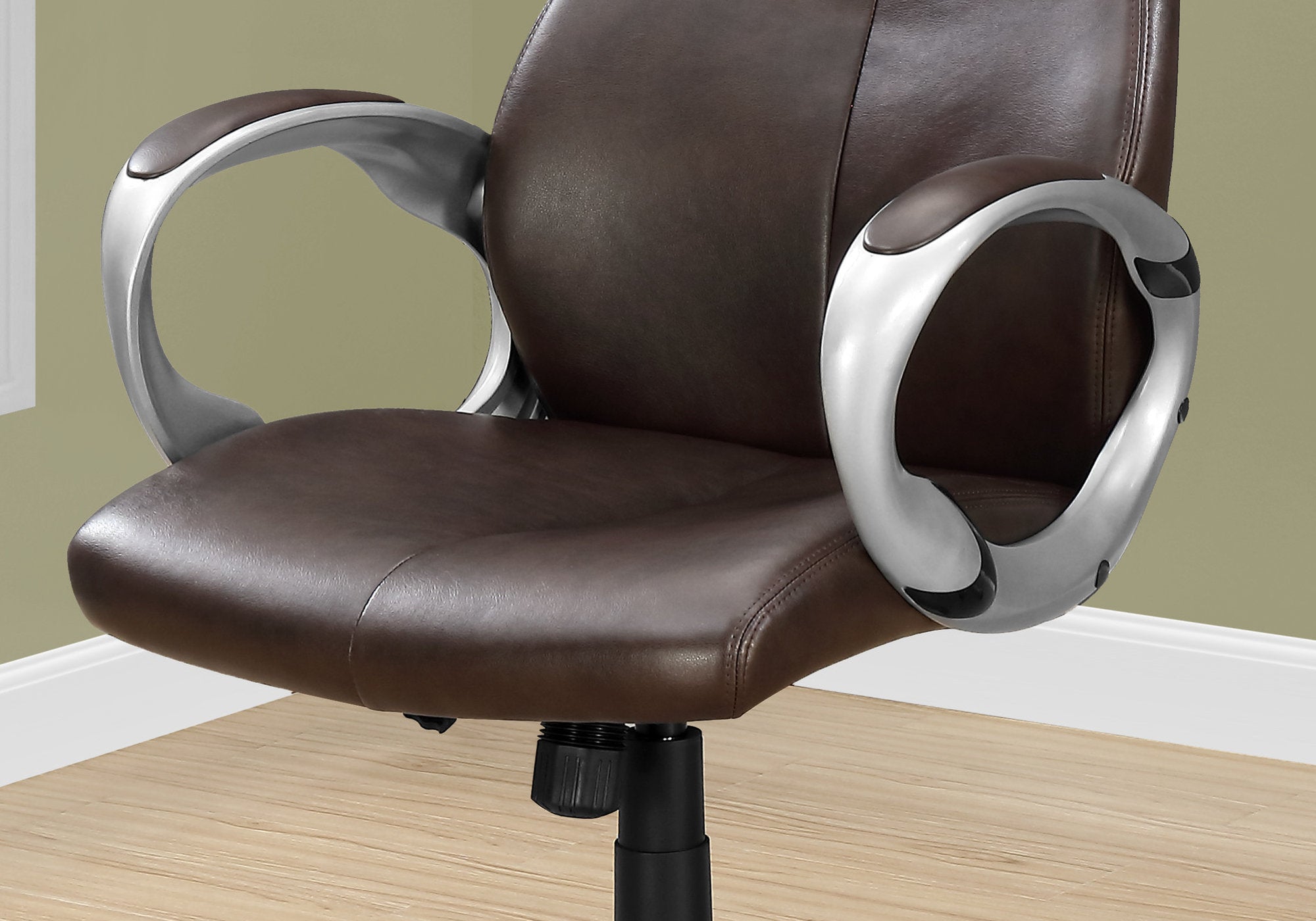 CHAISE DE BUREAU - SIMILI-CUIR MARRON / DOSSIER HAUT EXECUTIVE 