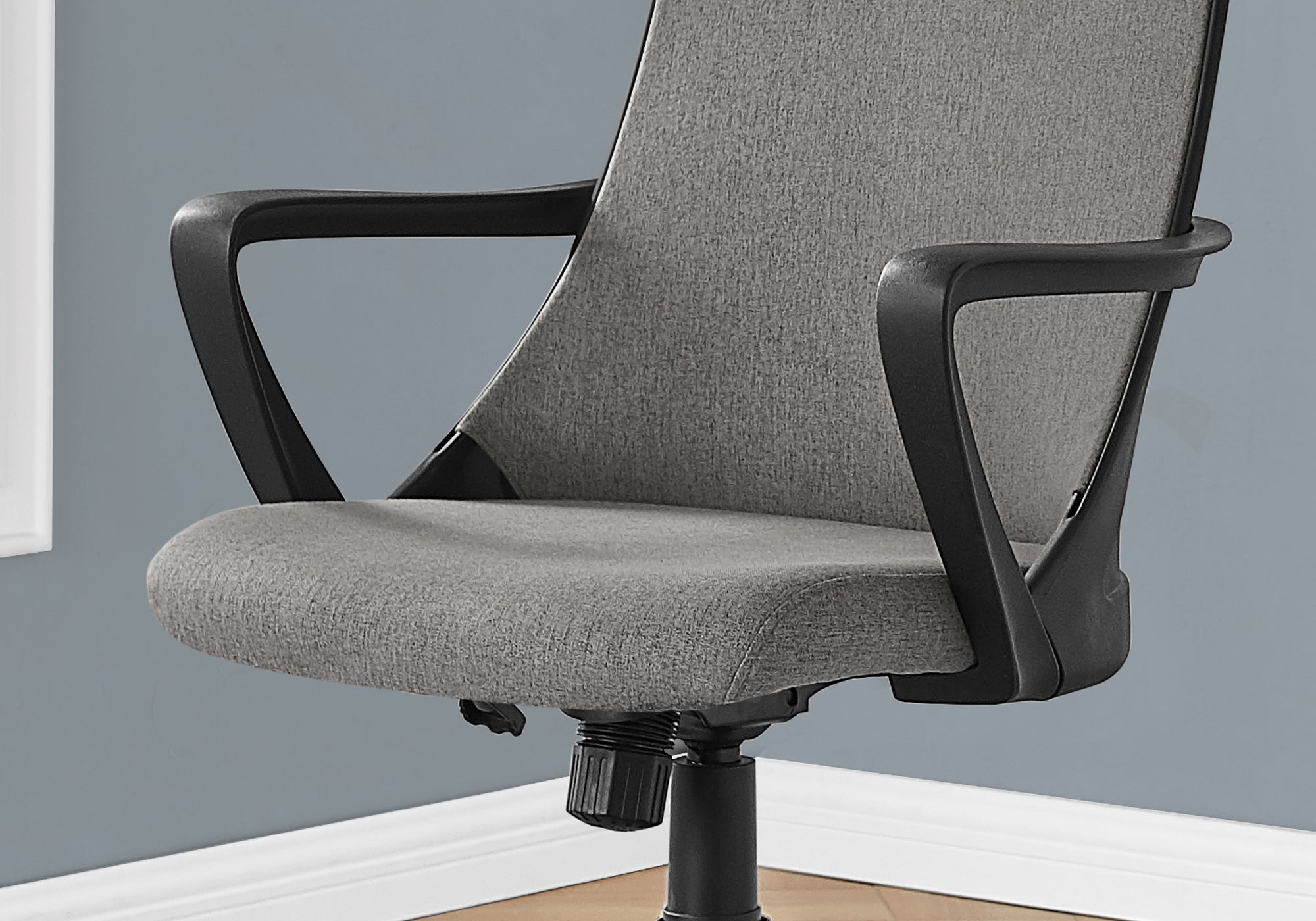 CHAISE DE BUREAU - NOIR / TISSU GRIS FONCÉ / MULTIPOSITIONS 