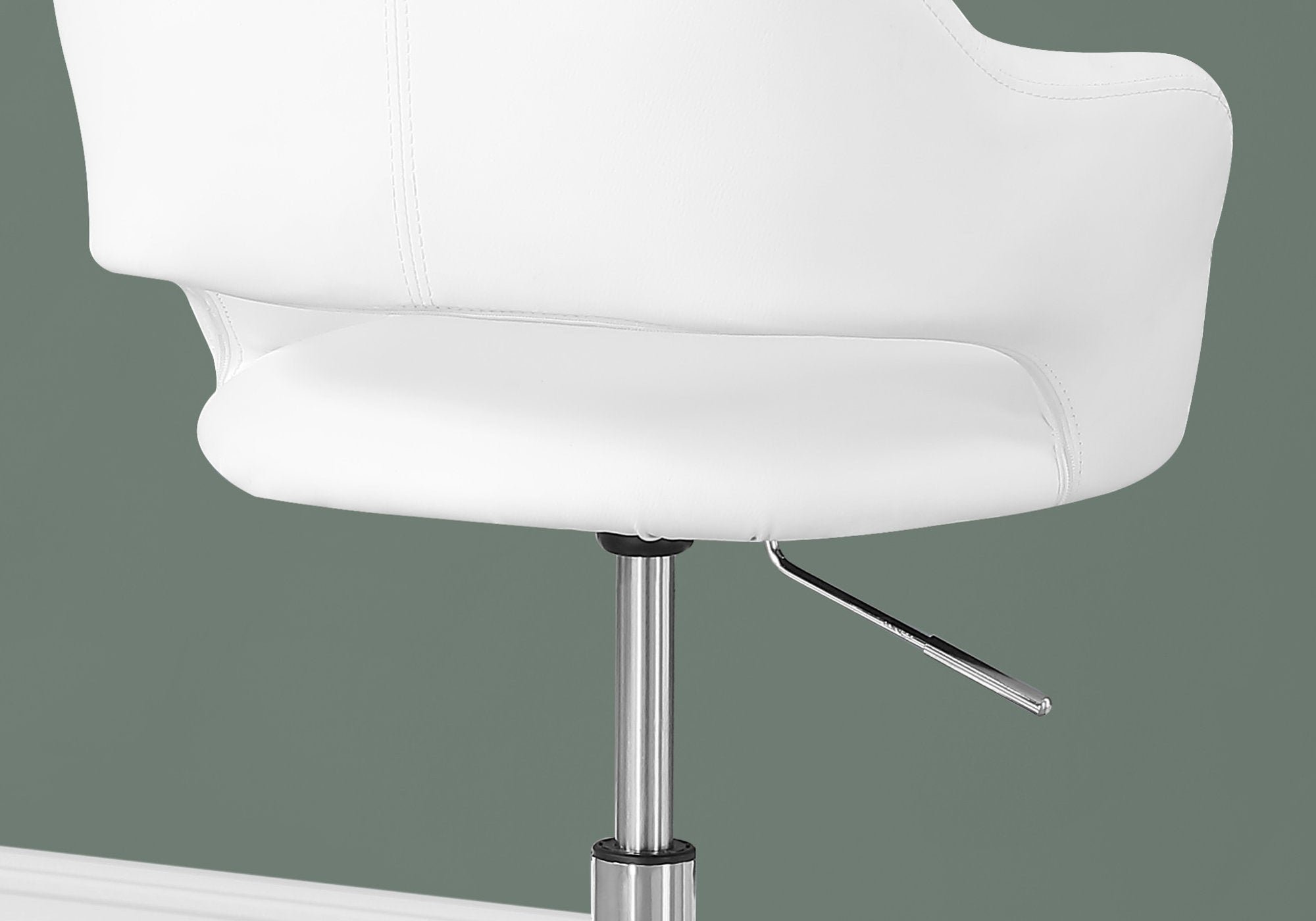 CHAISE DE BUREAU - BLANCHE / PIETEMENT HYDRAULIQUE MÉTAL CHROMÉ 