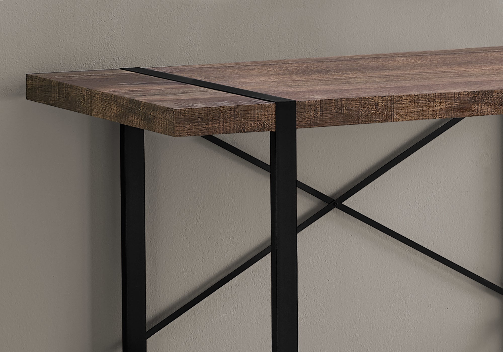BUREAU D'ORDINATEUR - 48"L / BOIS DE RÉCUPÉRATION BRUN / MÉTAL NOIR 