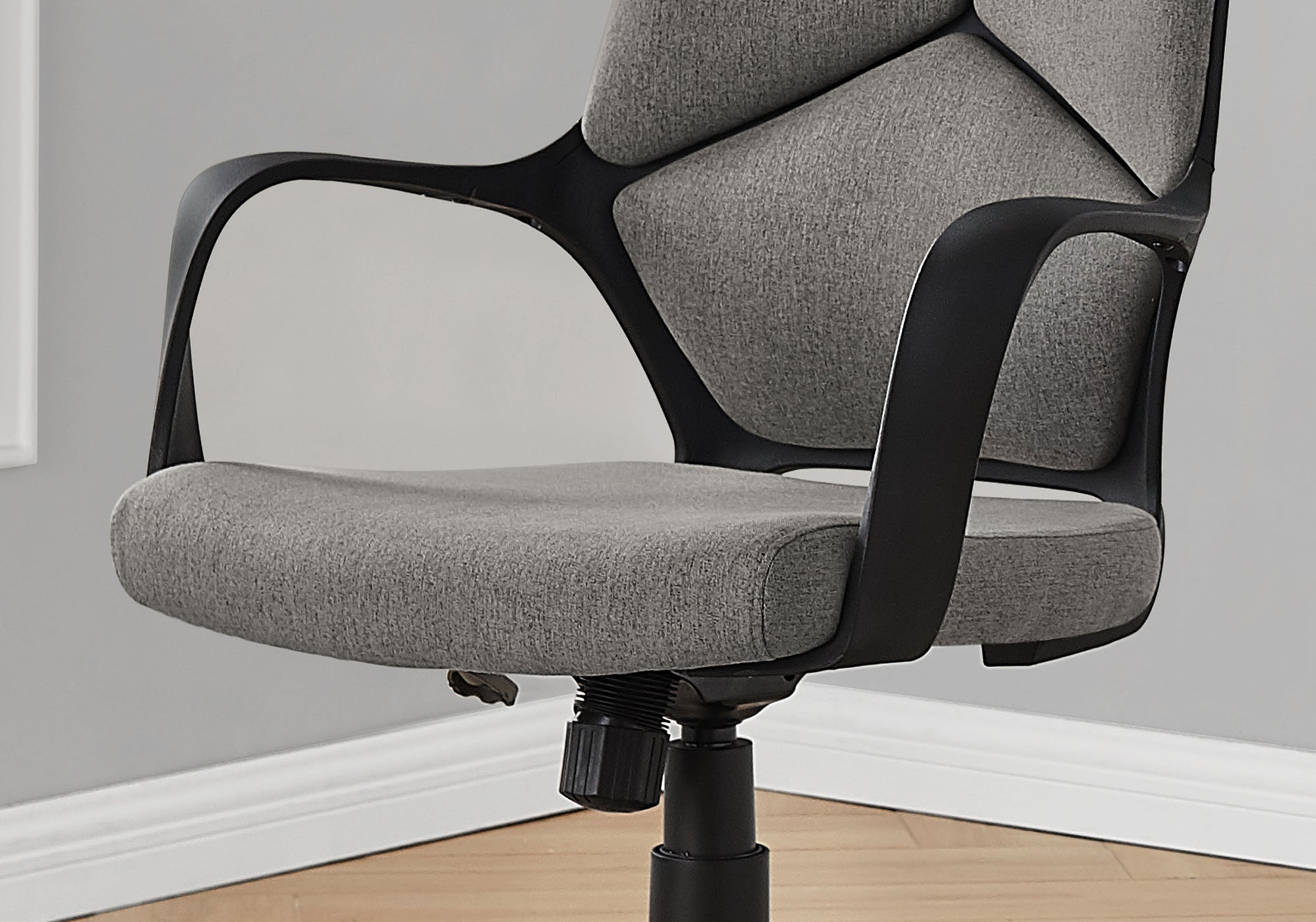 CHAISE DE BUREAU - NOIR / TISSU GRIS FONCE / EXECUTIVE 