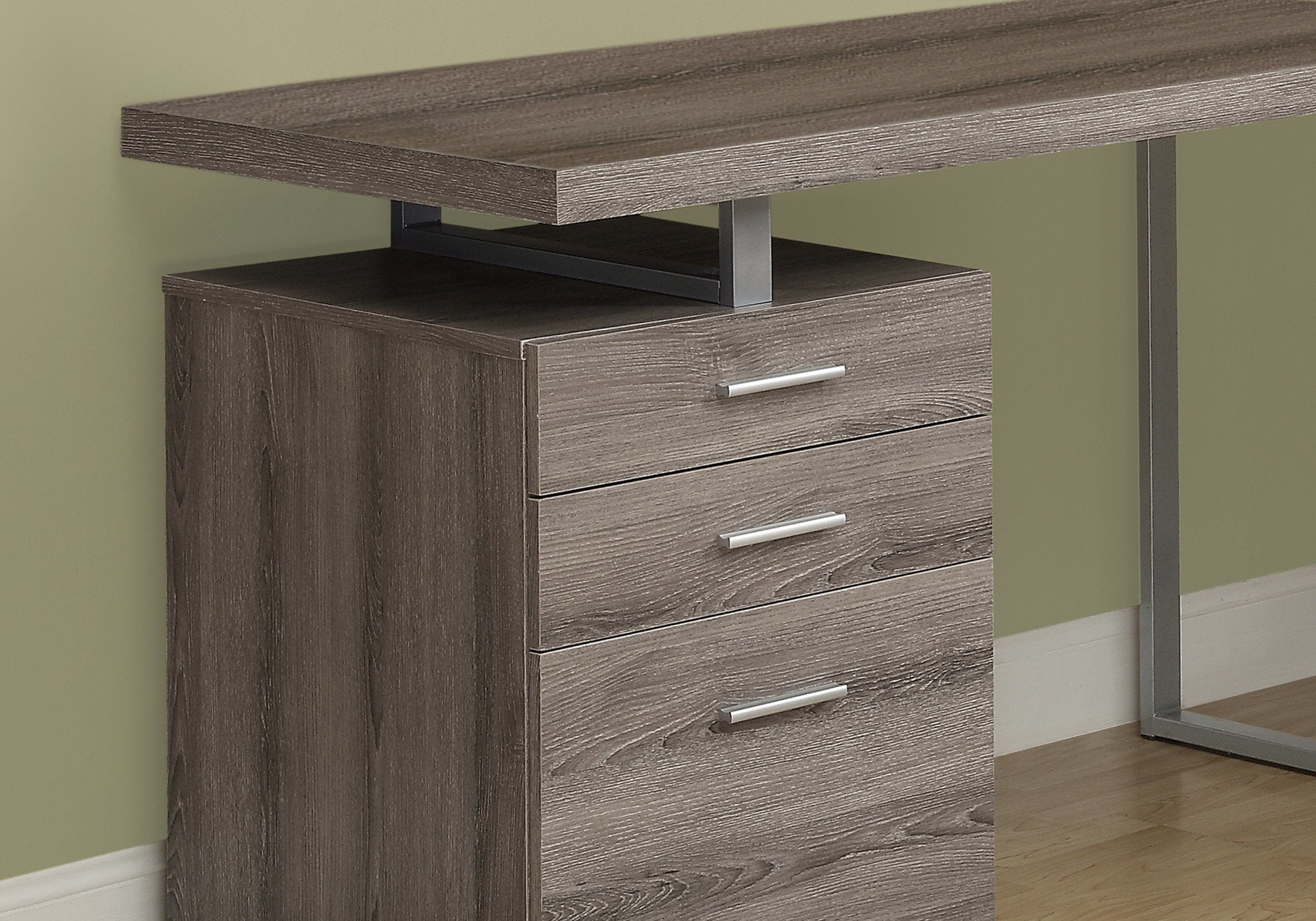BUREAU D'ORDINATEUR - 48"L / TAUPE FONCÉ ORIENTATION GAUCHE OU DROITE 