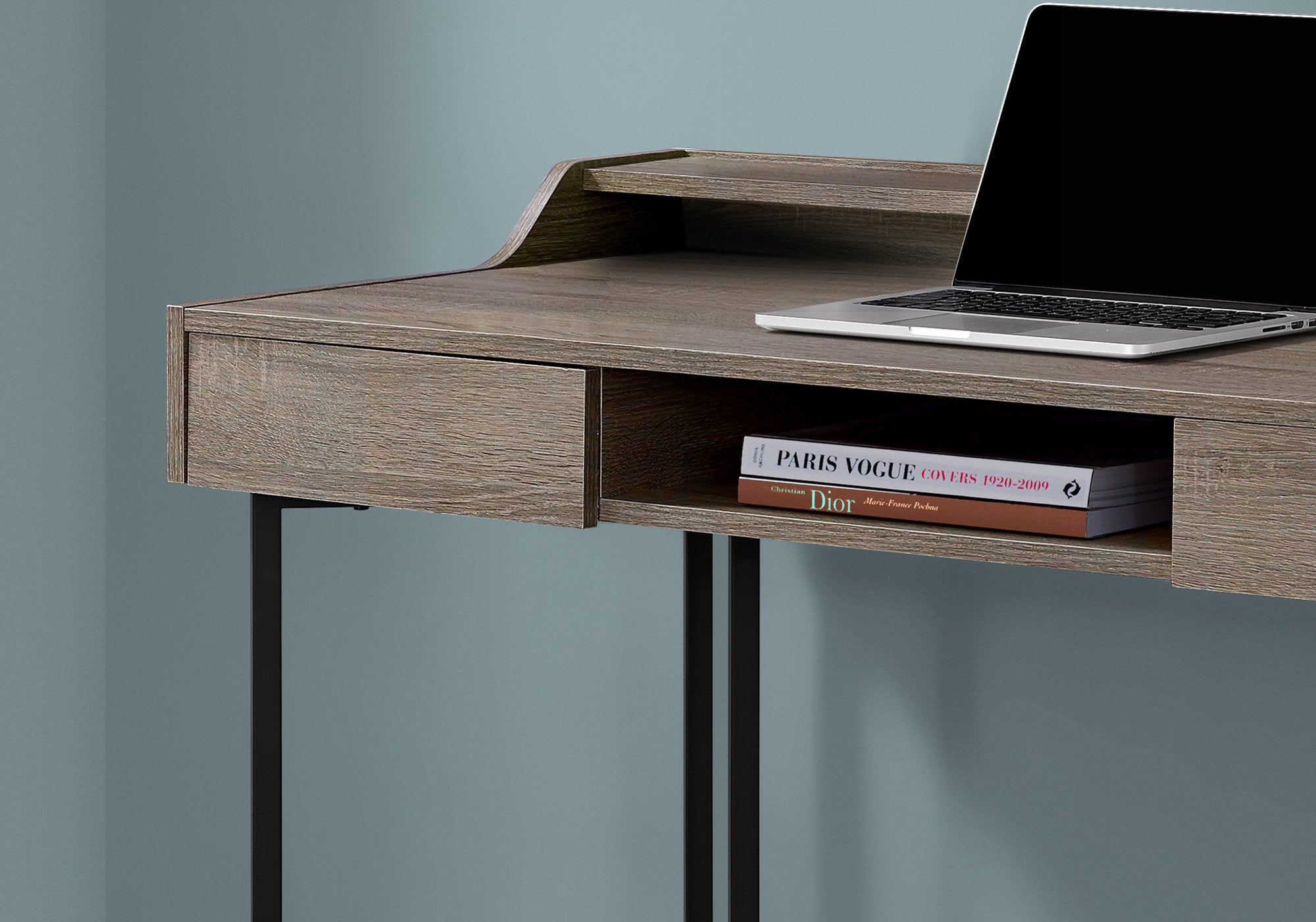 BUREAU D'ORDINATEUR - 48"L / TAUPE FONCE / METAL NOIR 