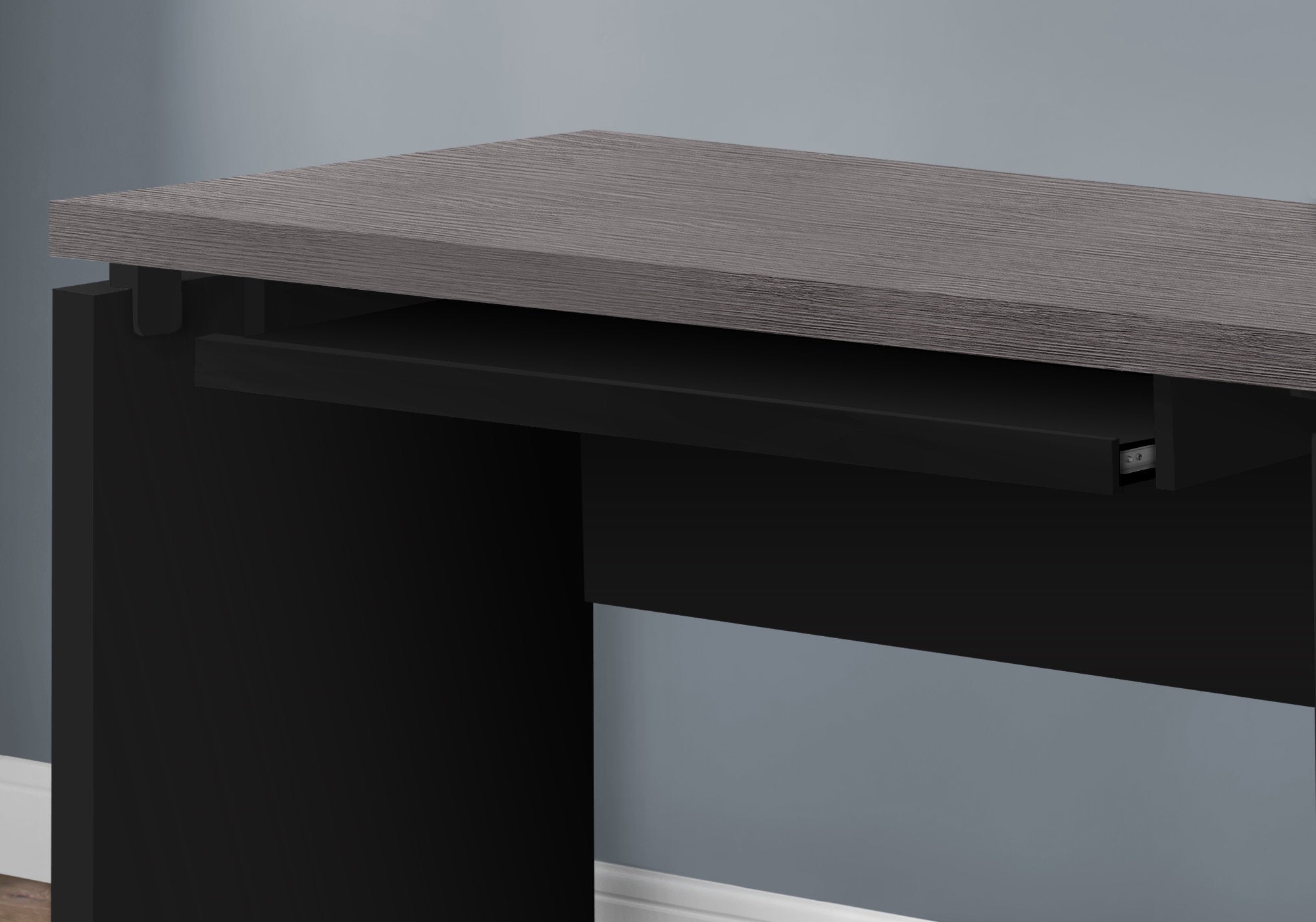 BUREAU D'ORDINATEUR - 48"L / NOIR / DESSUS GRIS 