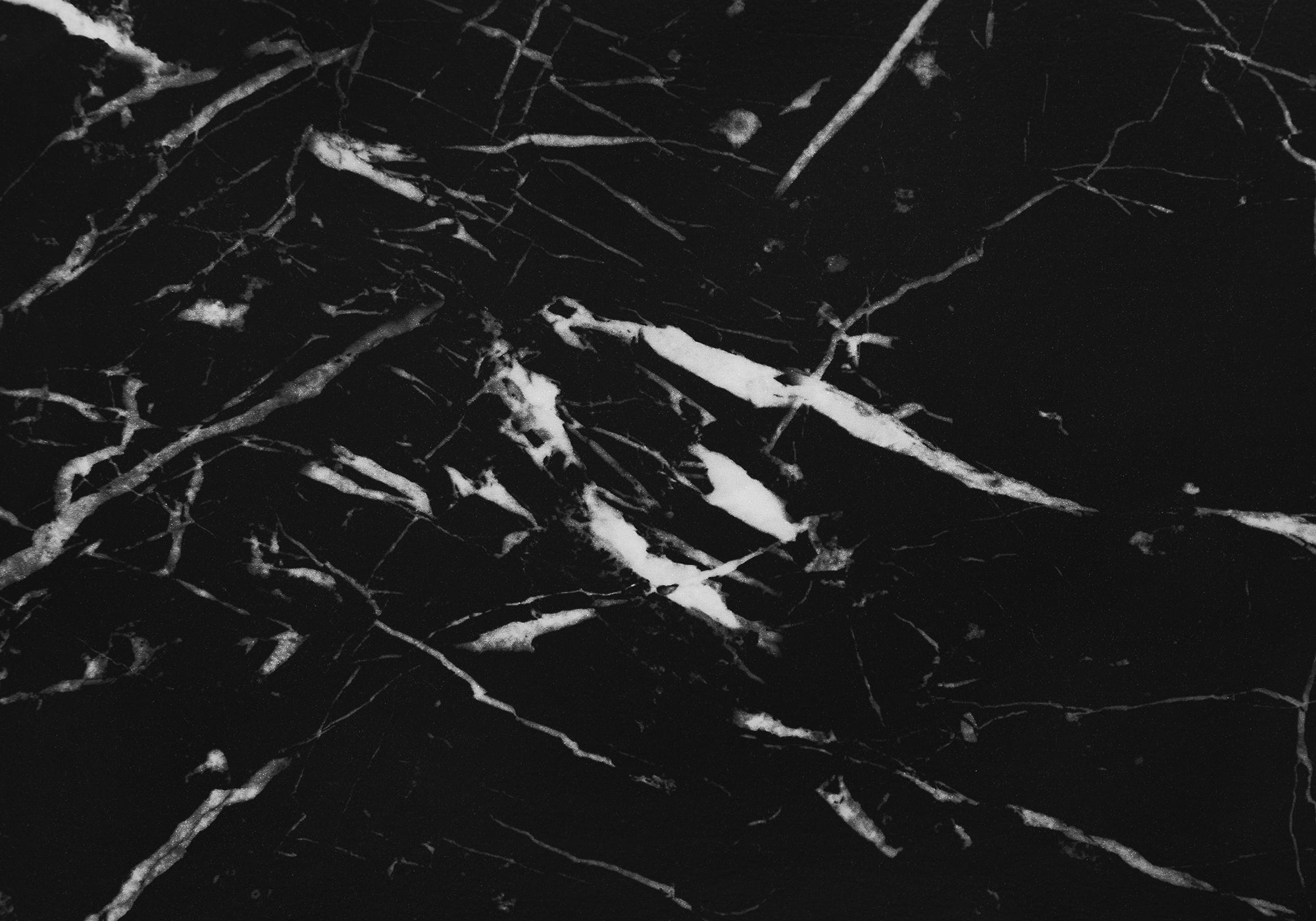 BUREAU D'ORDINATEUR - 48"L / ASPECT MARBRE NOIR / MÉTAL NOIR