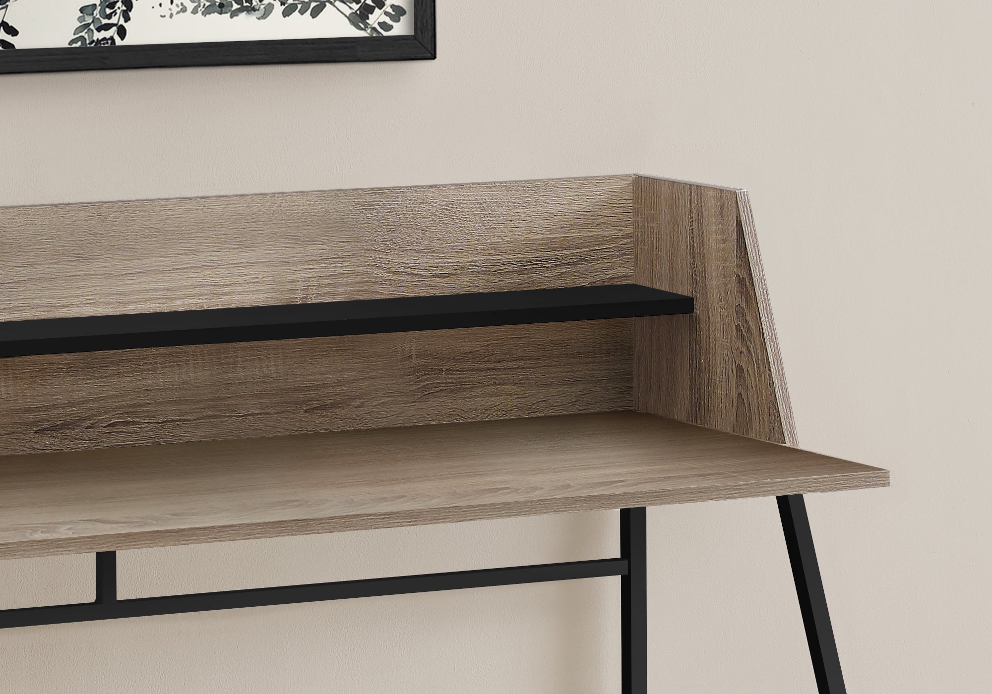 BUREAU D'ORDINATEUR - 48"L / TAUPE FONCE / METAL NOIR 