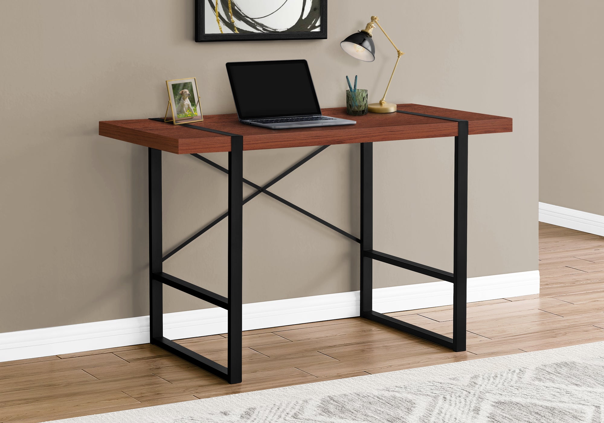 BUREAU D'ORDINATEUR - 48"L / CERISE / METAL NOIR 