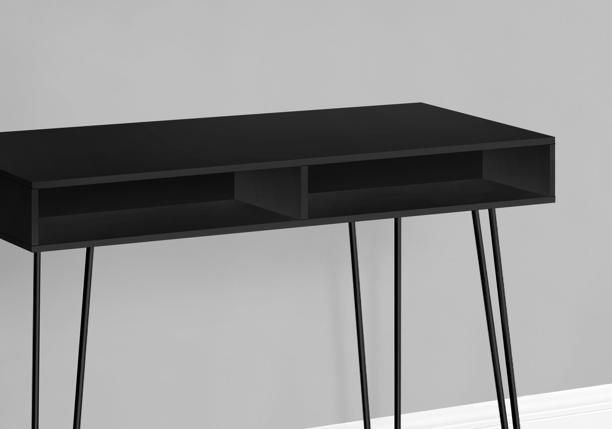 BUREAU D'ORDINATEUR - 40"L / NOIR / MÉTAL NOIR 