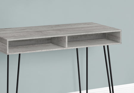 BUREAU D'ORDINATEUR - 40"L / GRIS / METAL NOIR