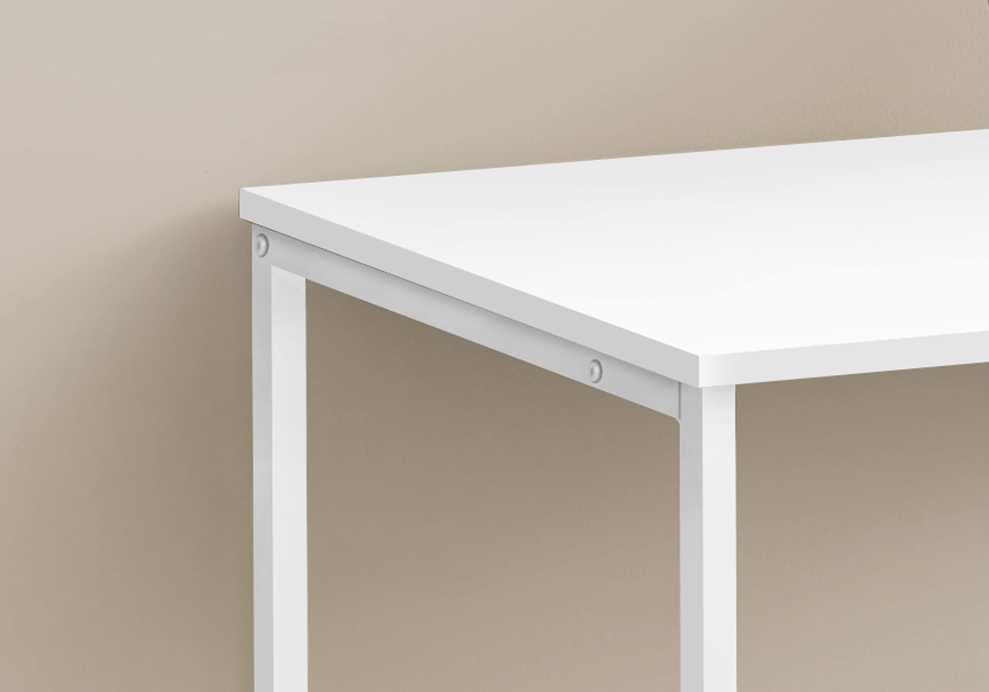 BUREAU D'ORDINATEUR - 40"L / BLANC / MÉTAL BLANC