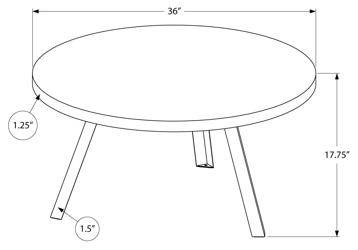 TABLE BASSE - 36"DIA/BOIS DE RÉCUPÉRATION BRUN/MÉTAL NOIR