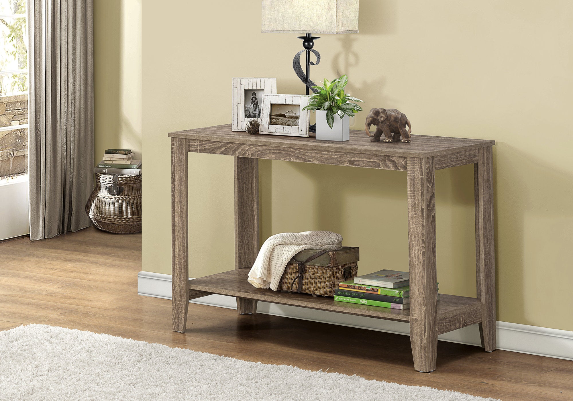 TABLE D'APPOINT - 44"L / CONSOLE D'ENTREE TAUPE FONCE 