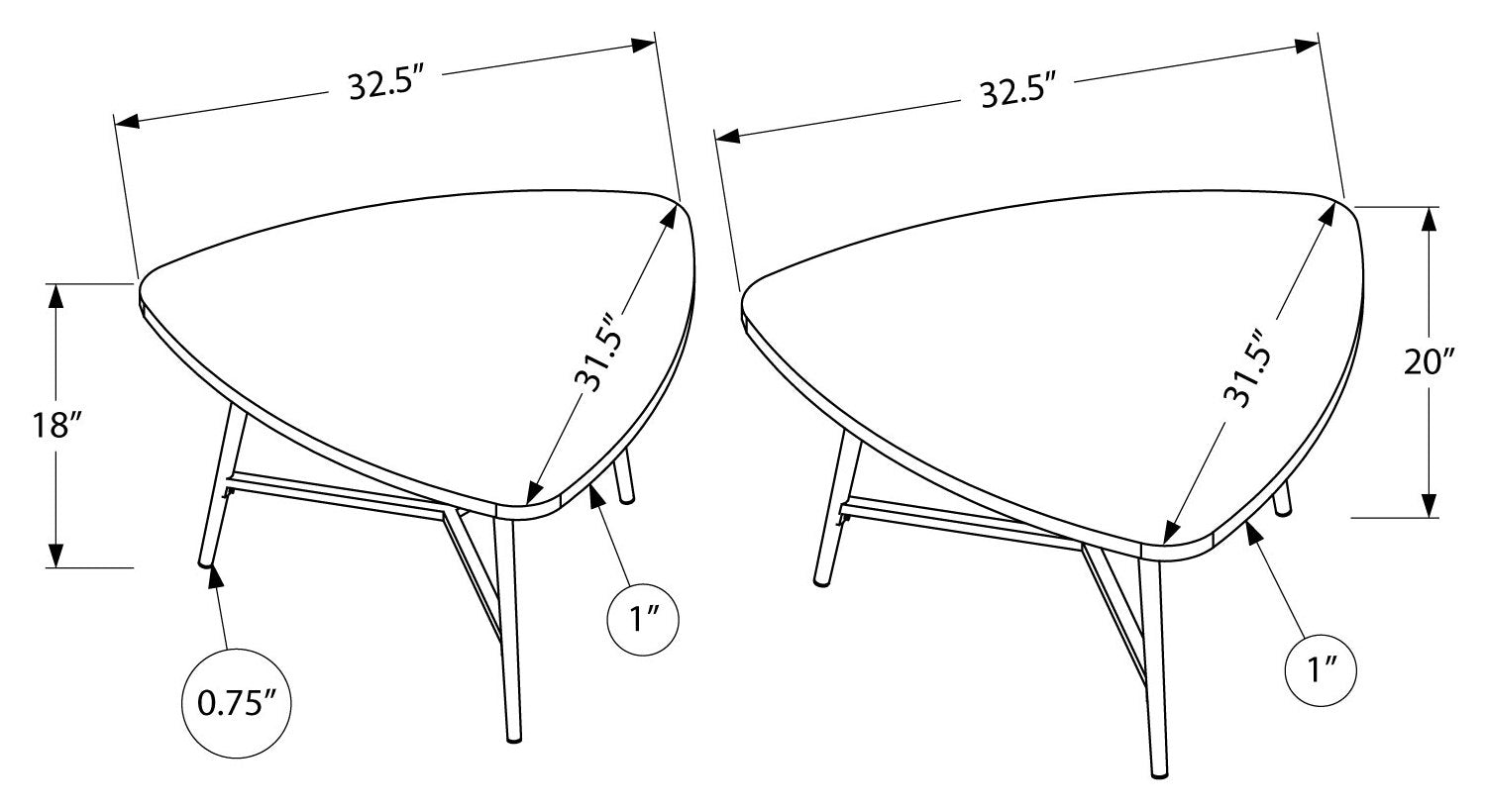 ENSEMBLE DE TABLE - ENSEMBLE 2PCS / BOIS GRIS / MÉTAL NOIR 