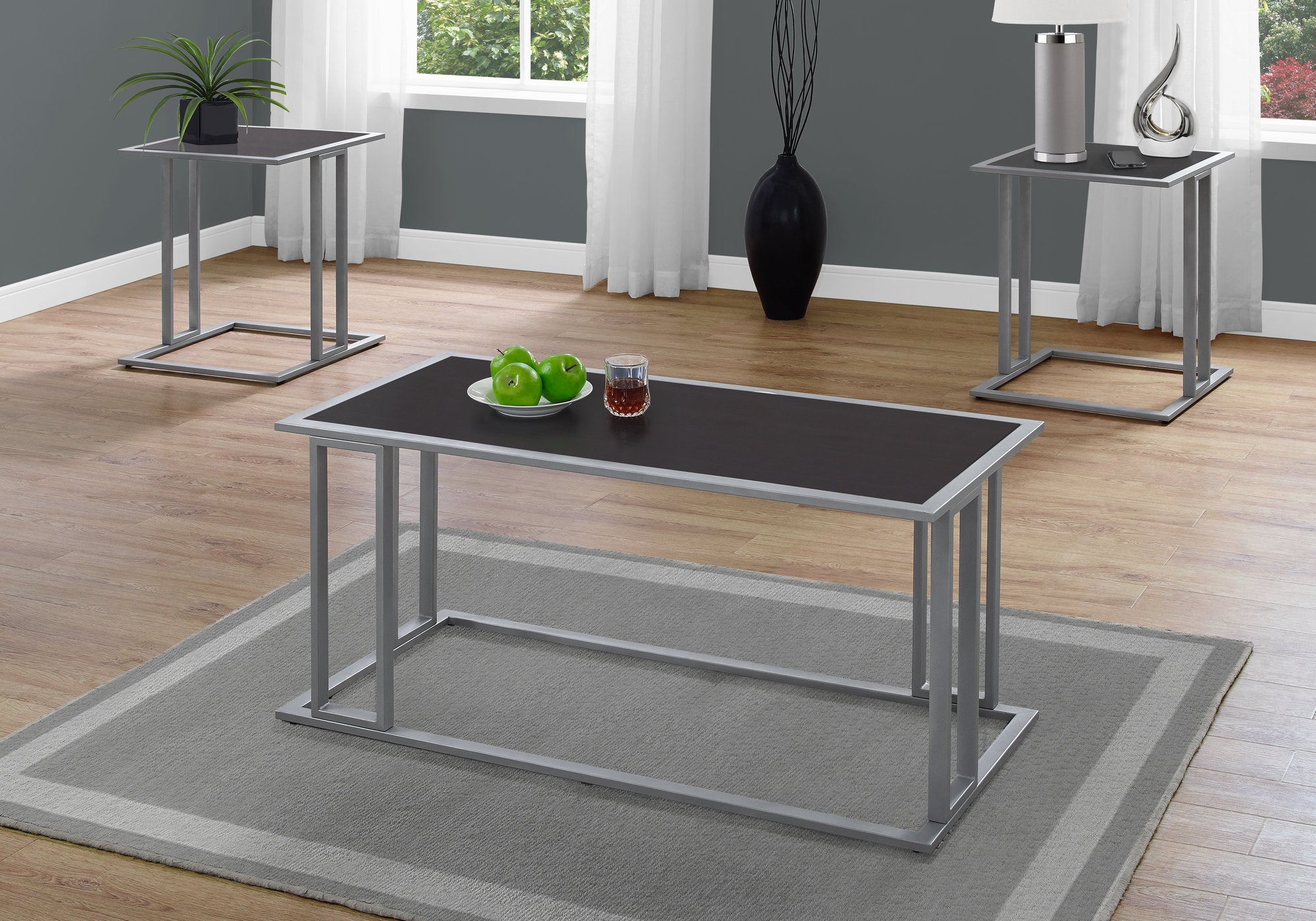 SET DE TABLE - SET 3PCS / ESPRESSO / METAL ARGENT 