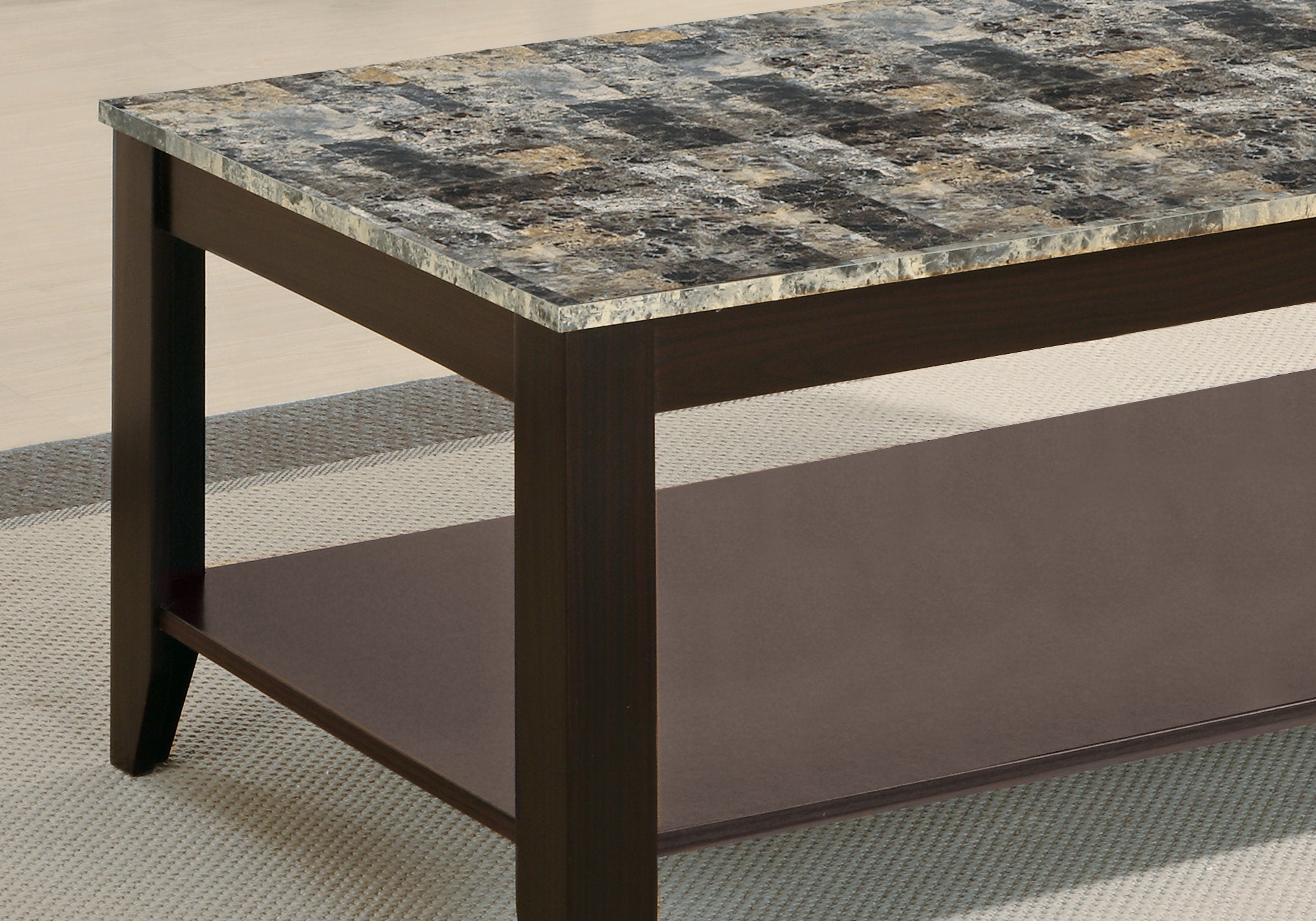 ENSEMBLE DE TABLE - ENSEMBLE 3PCS / ESPRESSO / PLATEAU ASPECT MARBRE 