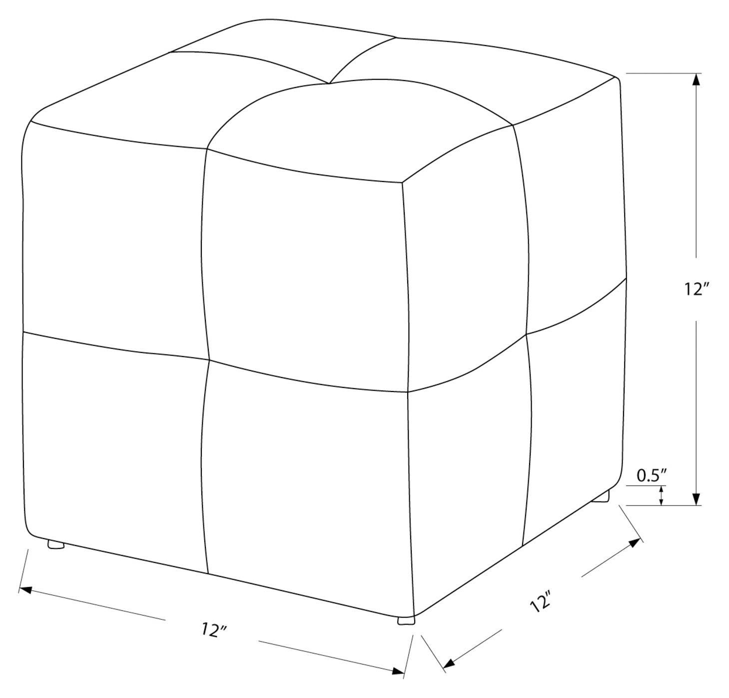 POUF - ENSEMBLE 2PCS / JUVÉNILE / SIMILI-CUIR BLANC