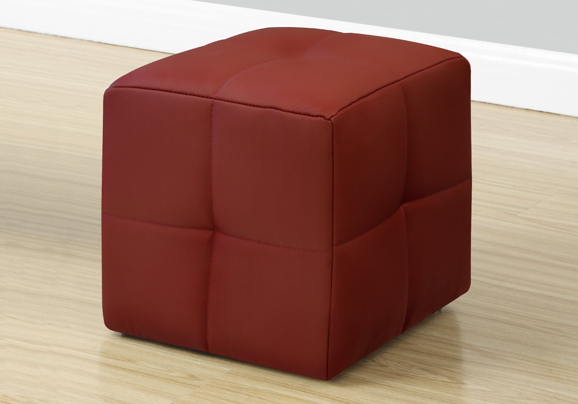 POUF - ENSEMBLE 2PCS / JUVÉNILE / SIMILI-CUIR ROUGE