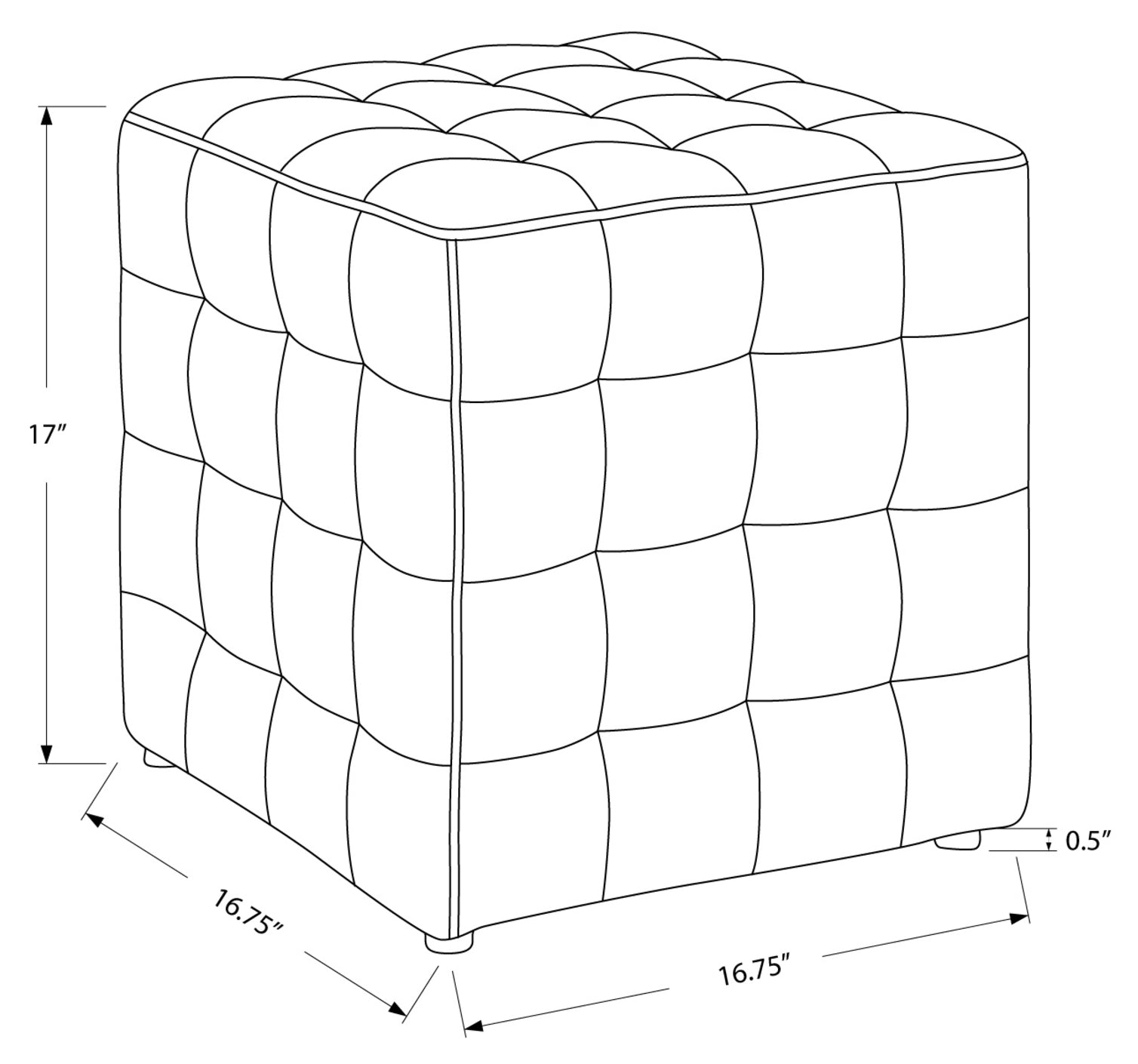 POUF - TISSU ASPECT LIN OR CLAIR