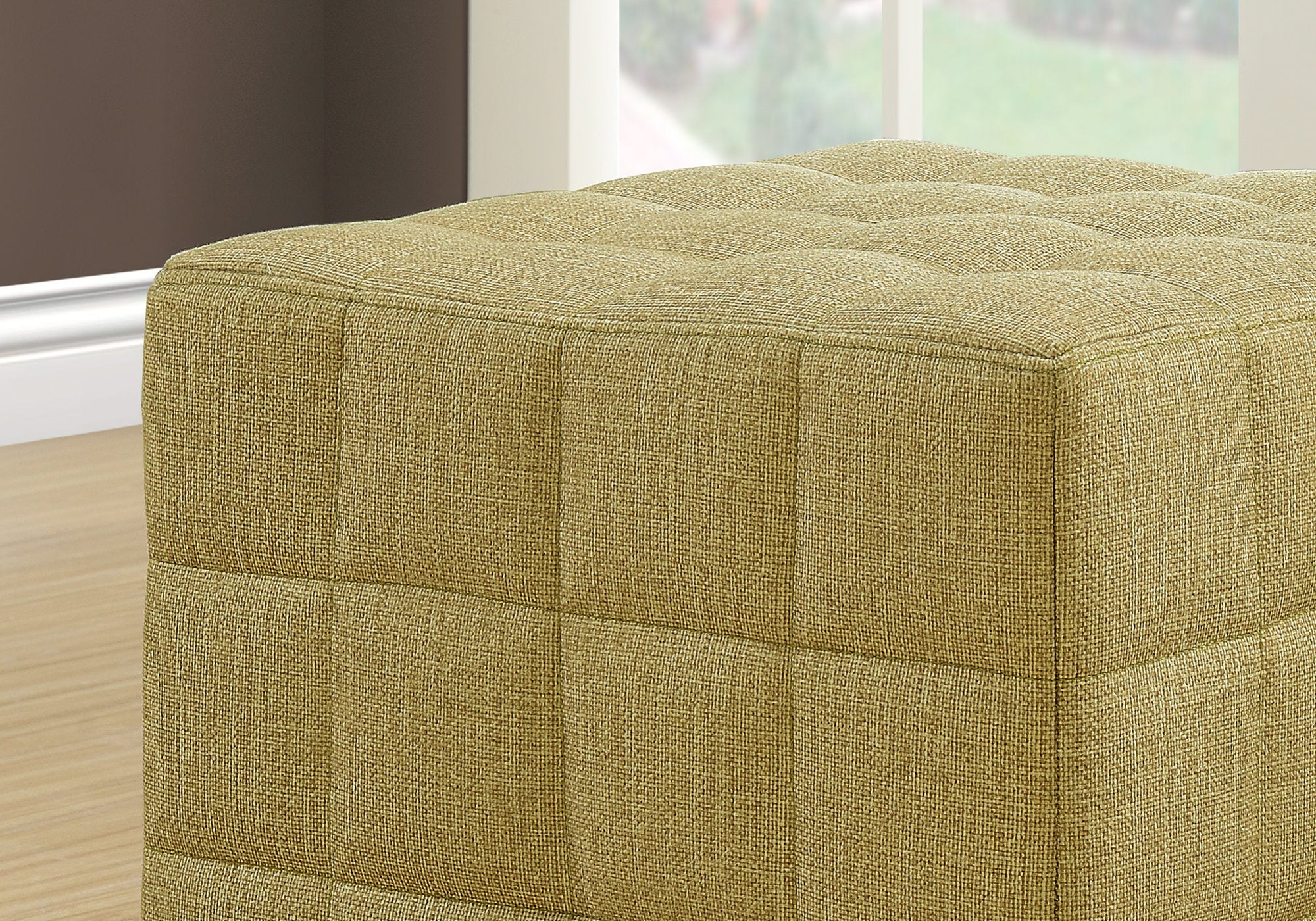 POUF - TISSU ASPECT LIN OR CLAIR