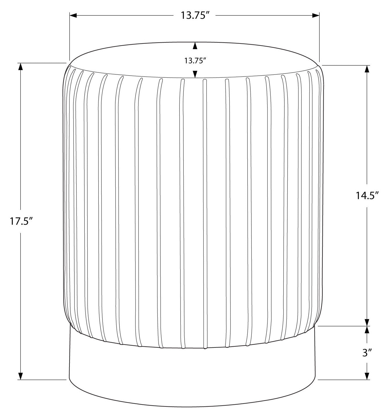 POUF - VELOURS GRIS / PIETEMENT METAL DORÉ 