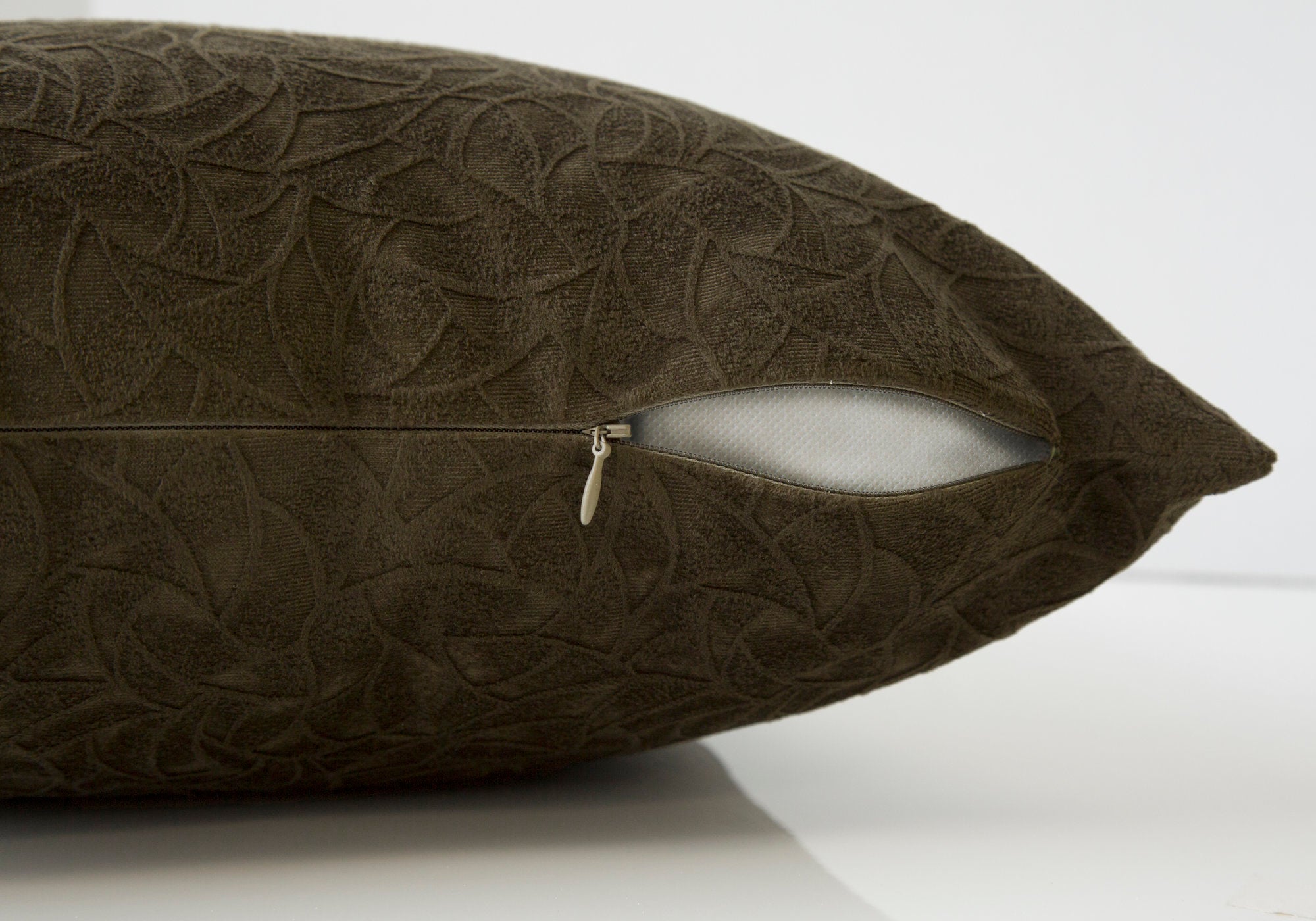 COUSSIN - 18"X 18" / VELOURS FLEURI VERT FONCE / 1PC 