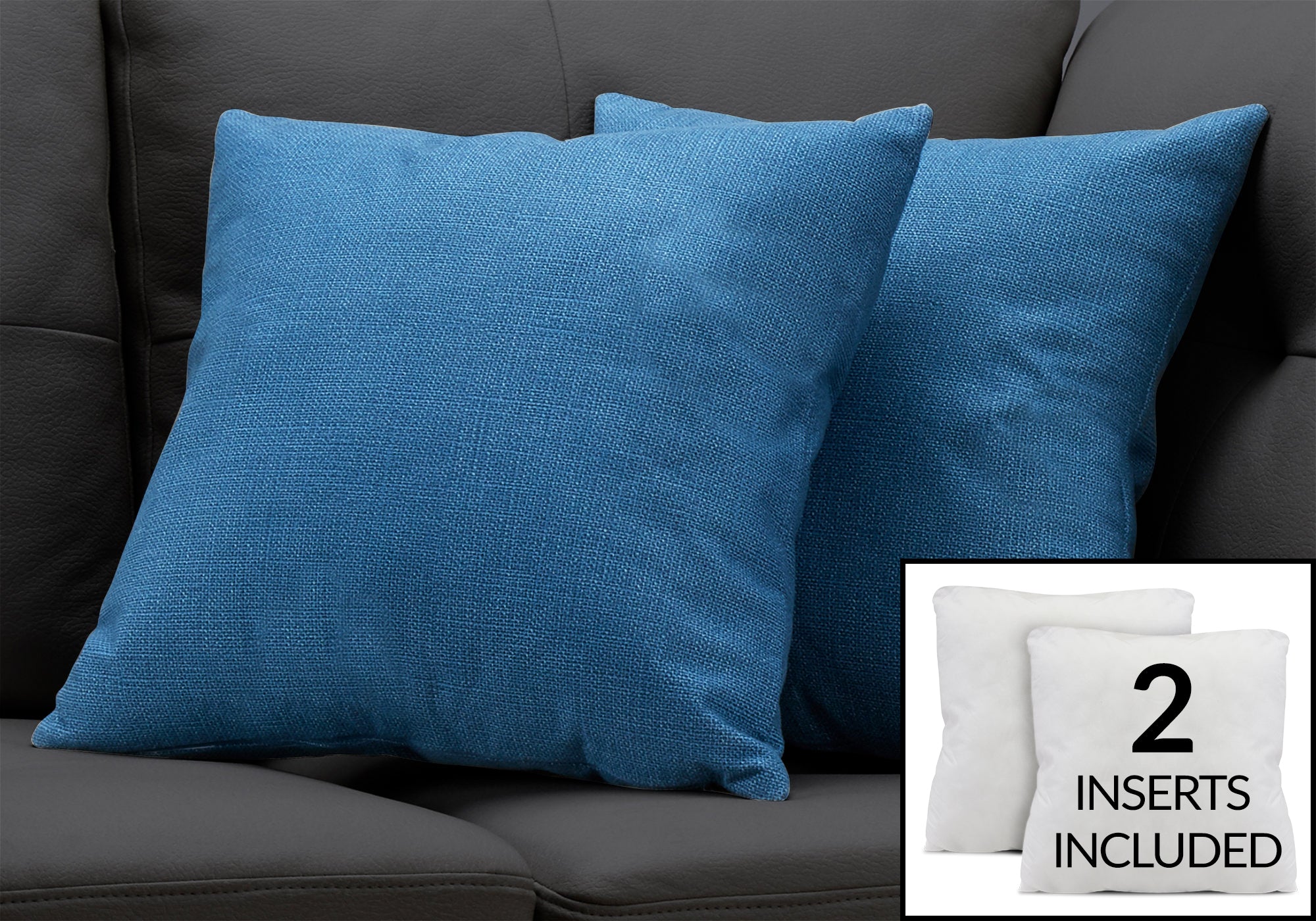 COUSSIN - 18"X 18" / MOTIF BLEU / 2PCS 