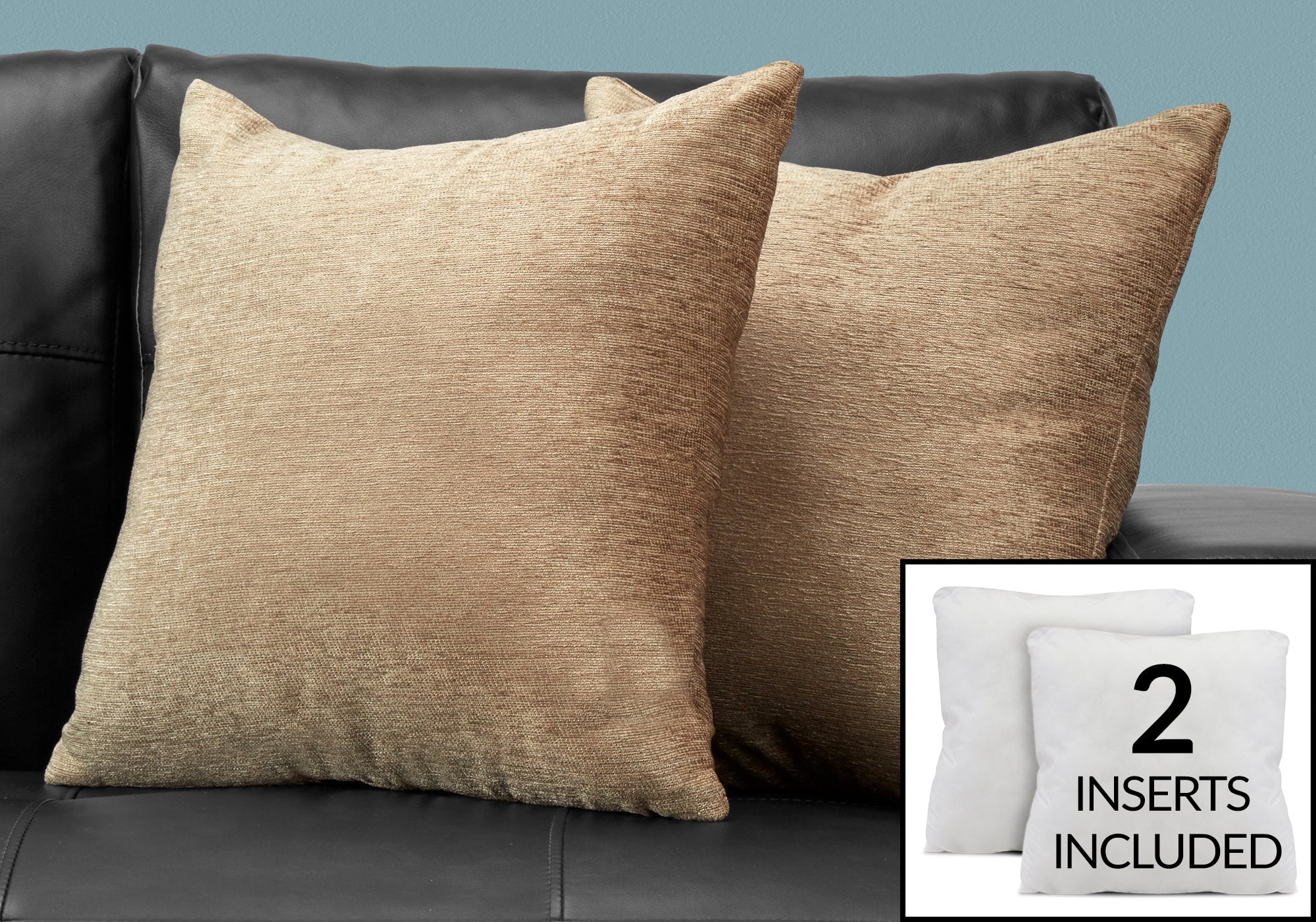 COUSSIN - 18"X 18" / SOLID TAN / 2PCS 
