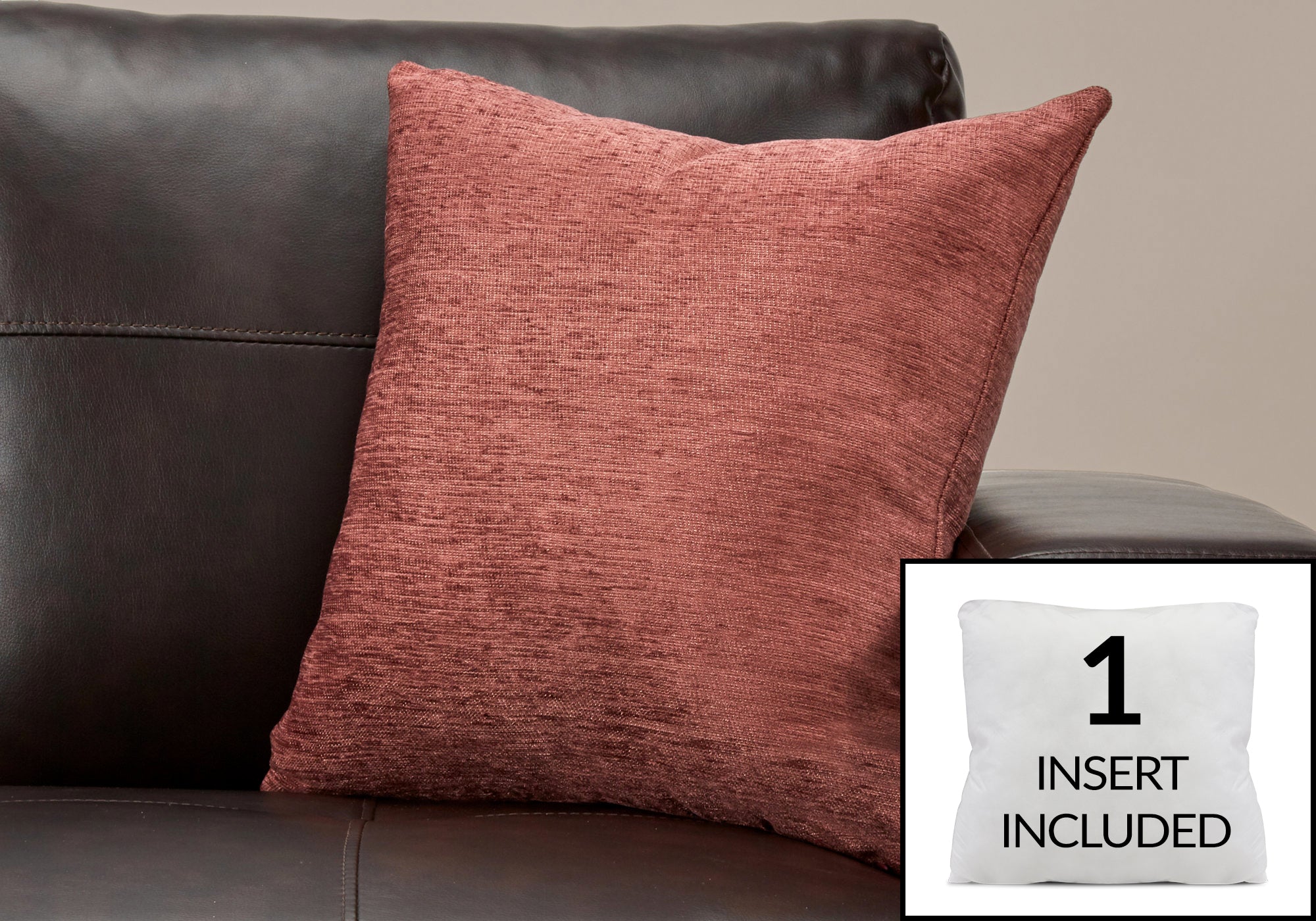 COUSSIN - 18"X 18" / ROSE POUSSIER SOLIDE / 1PC 