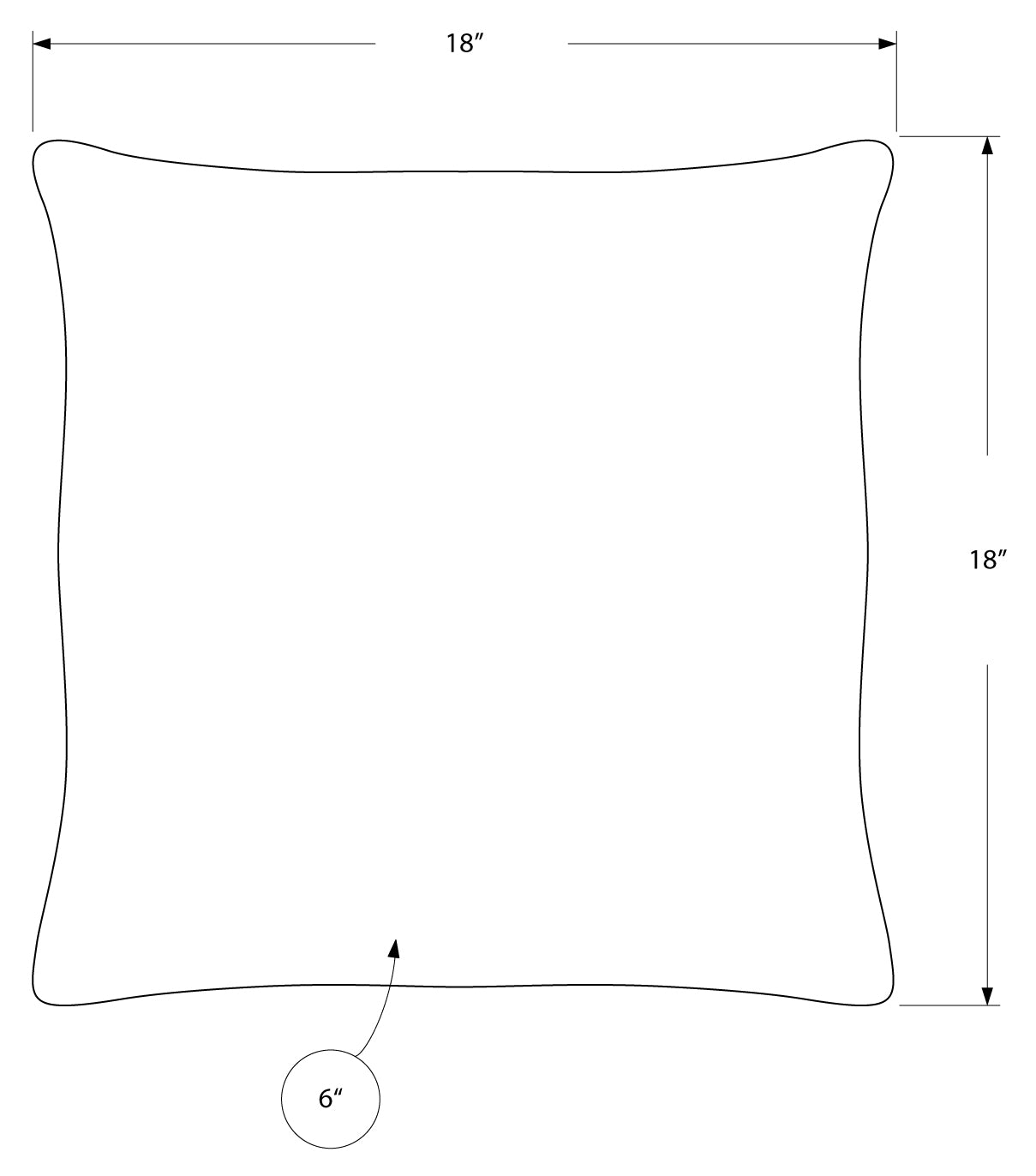 COUSSIN - 18"X 18" / MOTIF LIN BLEU FONCÉ / 1PC