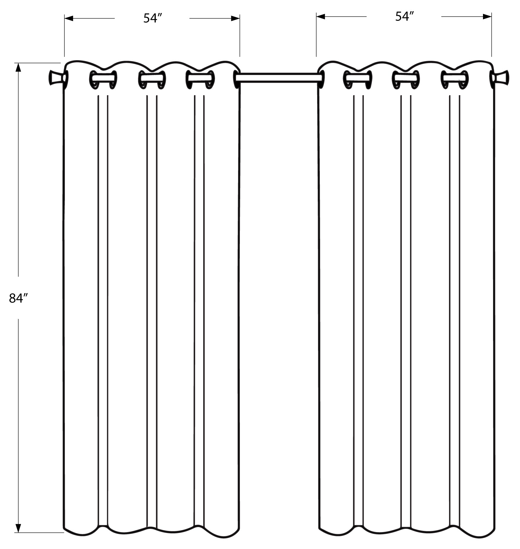PANNEAU DE RIDEAU - 2PCS / 54"WX 84"H GRIS ASSOMBRISSANT LA PIÈCE 