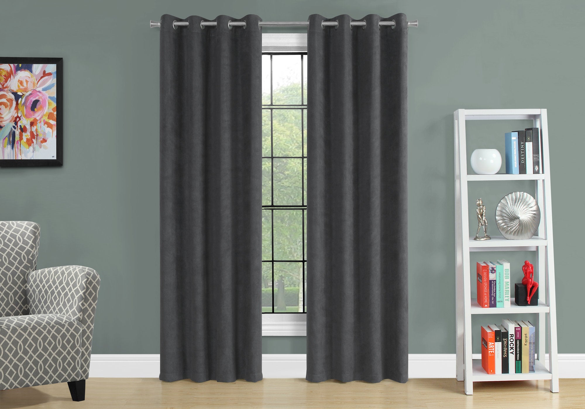 PANNEAU DE RIDEAU - 2PCS / 54"WX 84"H GRIS ASSOMBRISSANT LA PIÈCE 