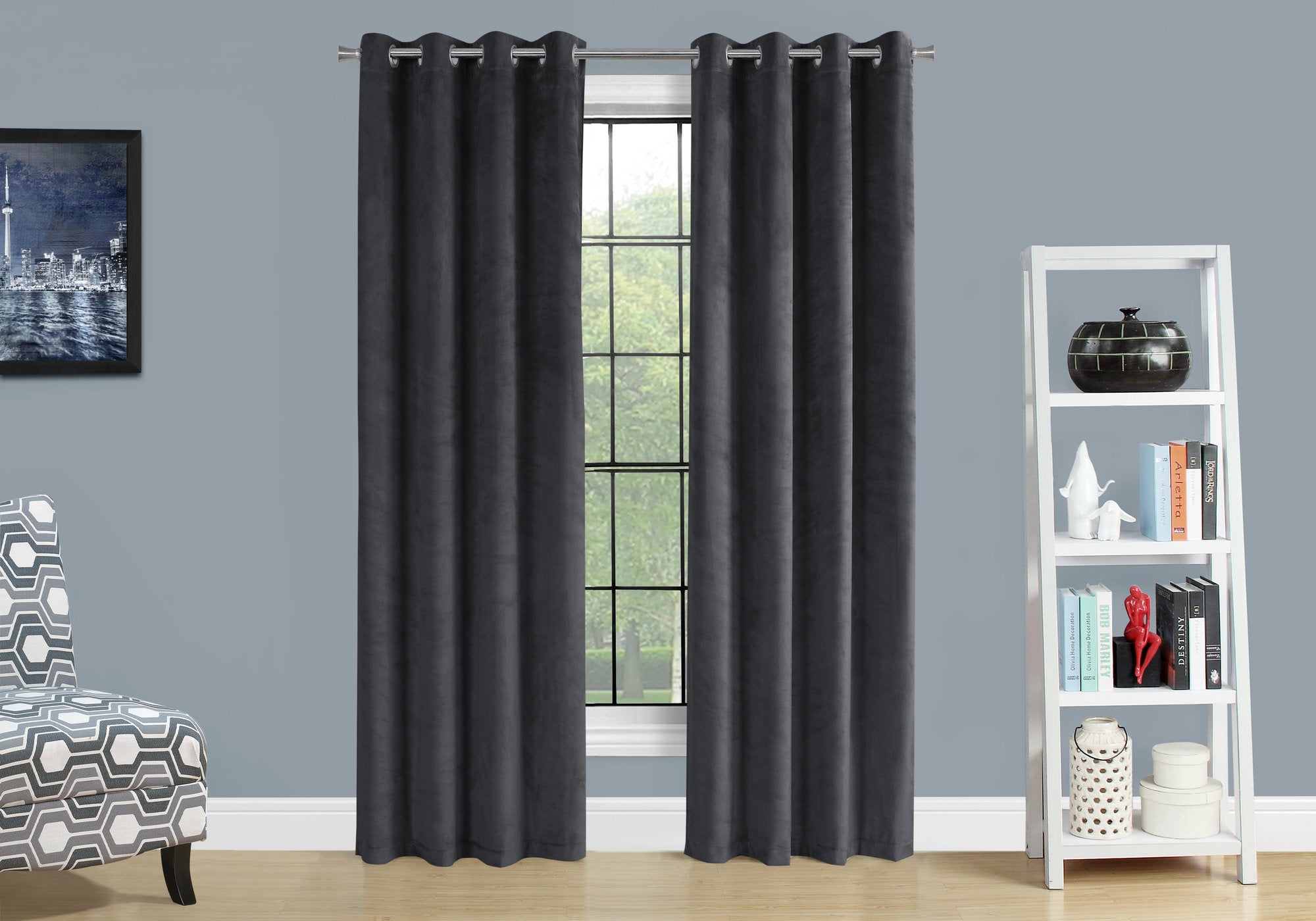 PANNEAU DE RIDEAU - 2PCS / 52"WX 95"H GRIS ASSOMBRISSANT LA PIÈCE 