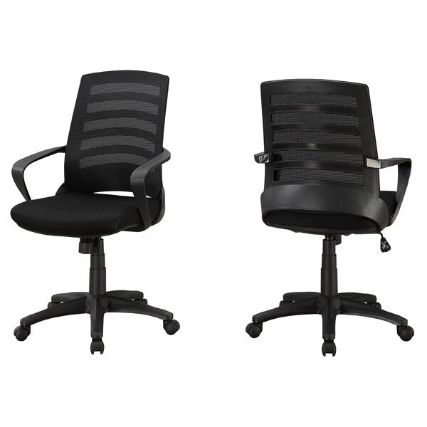 CHAISE DE BUREAU - NOIR / MESH NOIR / MULTIPOSITIONS 