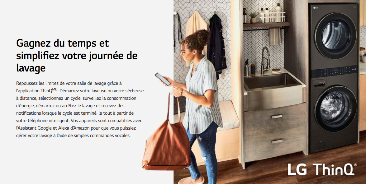 Laveuse-Sécheuse À Vapeur Haute Efficacité "WashTower" En Acier Inoxydable Noir LG ( WKEX200HBA