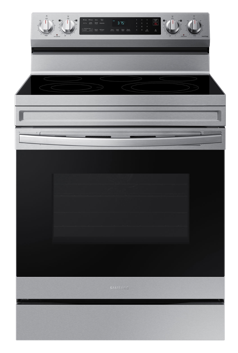 Cuisinière Électrique Autonome De 6,3 Pi³ À Convection Par Ventilateur Avec Wi-Fi Et Friture À Air En Acier Inoxydable *PRODUIT NEUF* Samsung (NE63A6511SS)