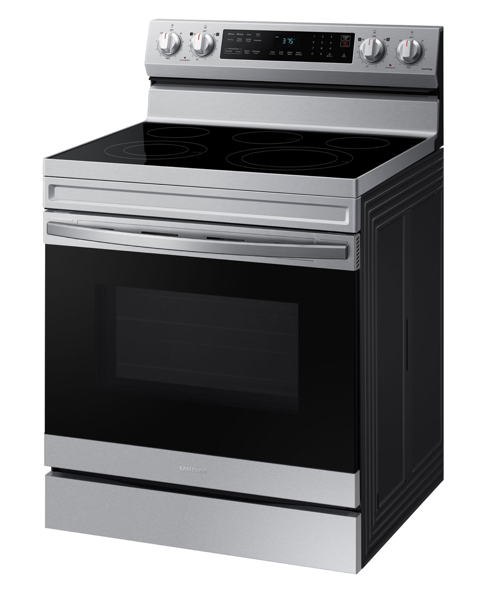 Cuisinière Électrique Autonome De 6,3 Pi³ À Convection Par Ventilateur Avec Wi-Fi Et Friture À Air En Acier Inoxydable *PRODUIT NEUF* Samsung (NE63A6511SS)
