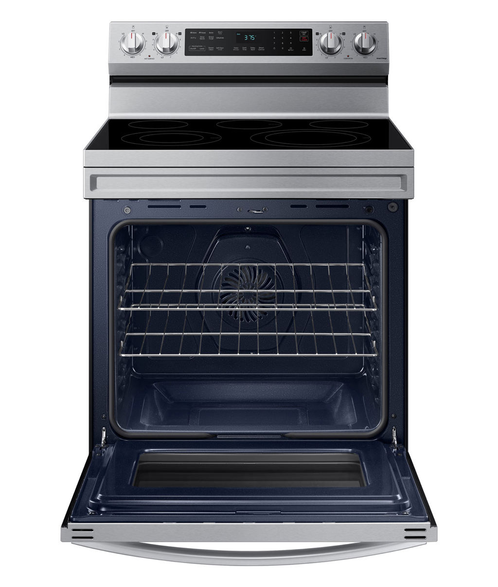 Cuisinière Électrique Autonome De 6,3 Pi³ À Convection Par Ventilateur Avec Wi-Fi Et Friture À Air En Acier Inoxydable *PRODUIT NEUF* Samsung (NE63A6511SS)