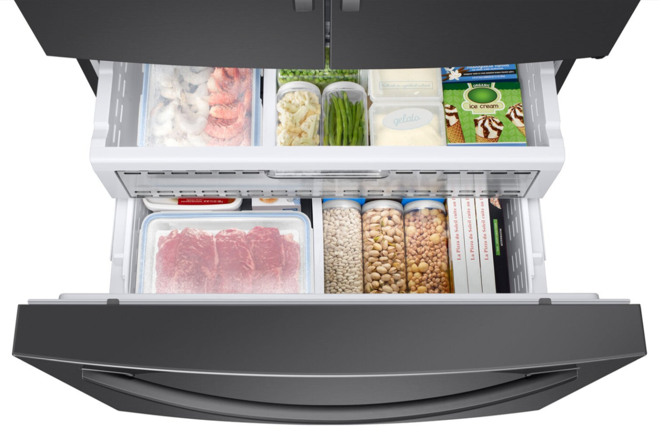 Samsung 22,6 Cu. pi. Réfrigérateur intelligent à portes françaises avec Refroidissement Double Plus™ - RF23R6201SG/AA