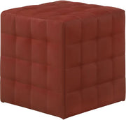 POUF - SIMILI-CUIR ROUGE