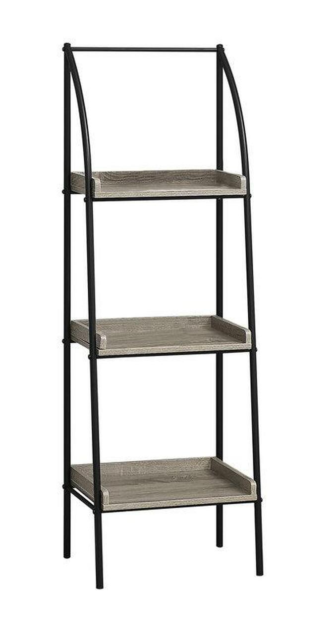 BIBLIOTHEQUE - 48"H / TAUPE FONCE / METAL NOIR