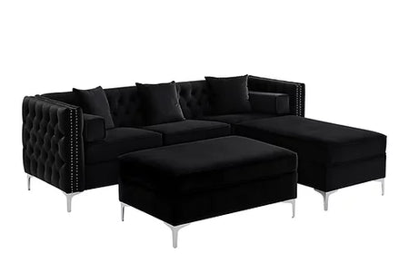 Canapé Sectionnel avec Pouf : Confort et Style Réunis