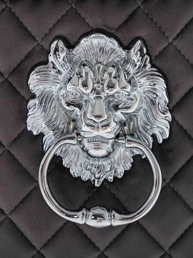 Chaise en velours gris 2 pièces