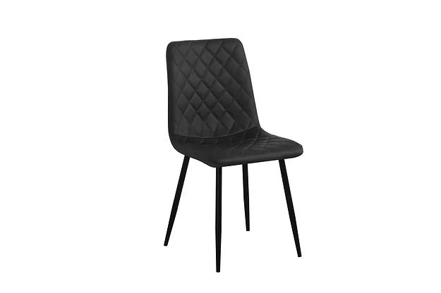 Siège rembourré noir avec pieds noirs – Ensemble de 6 pièces 