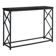 TABLE D'APPOINT - 44"L / ESPRESSO / CONSOLE D'ENTREE METAL NOIR 