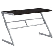 BUREAU D'ORDINATEUR - 48"L / ESPRESSO / METAL ARGENT 
