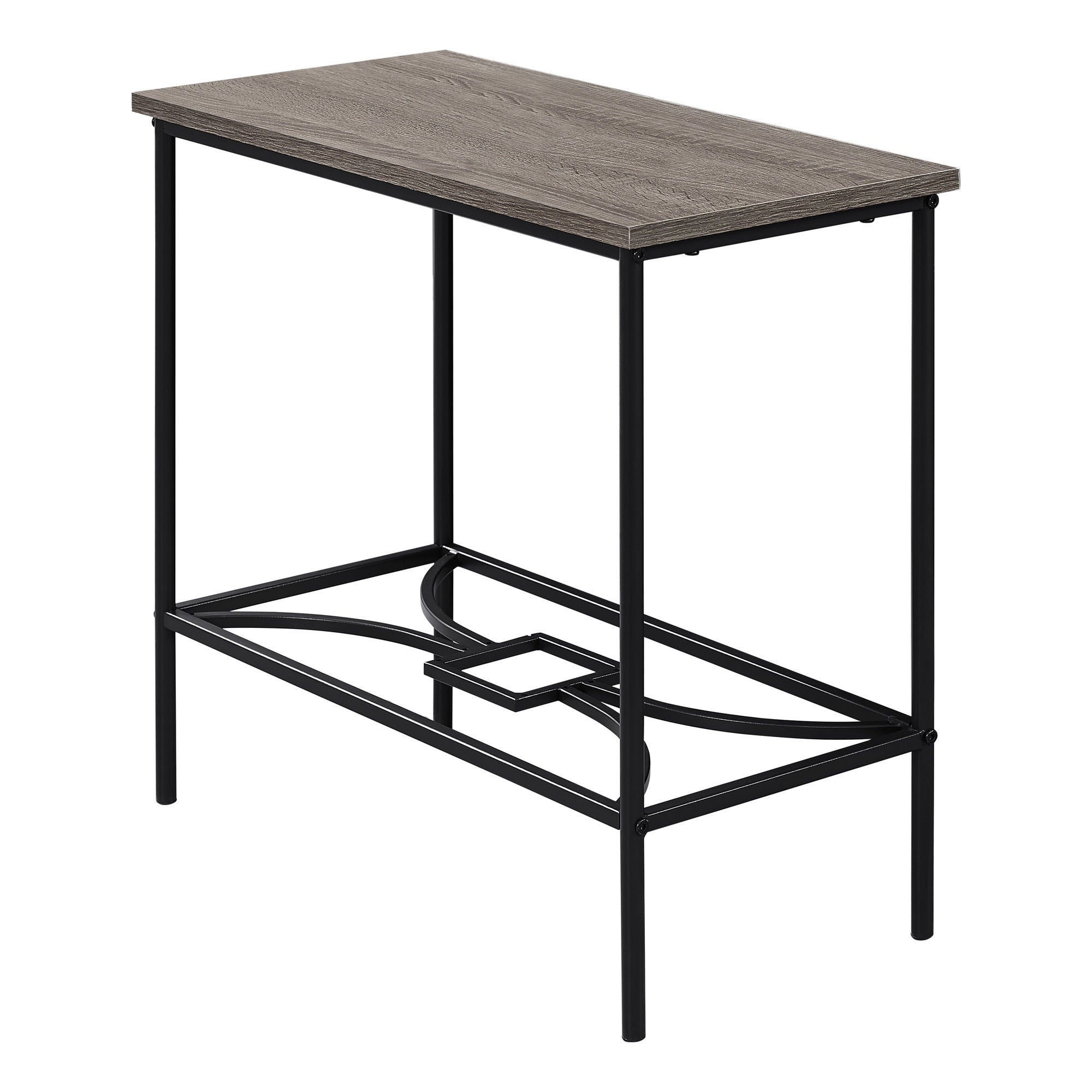 TABLE D'APPOINT - 22"H / TAUPE FONCE / METAL NOIR